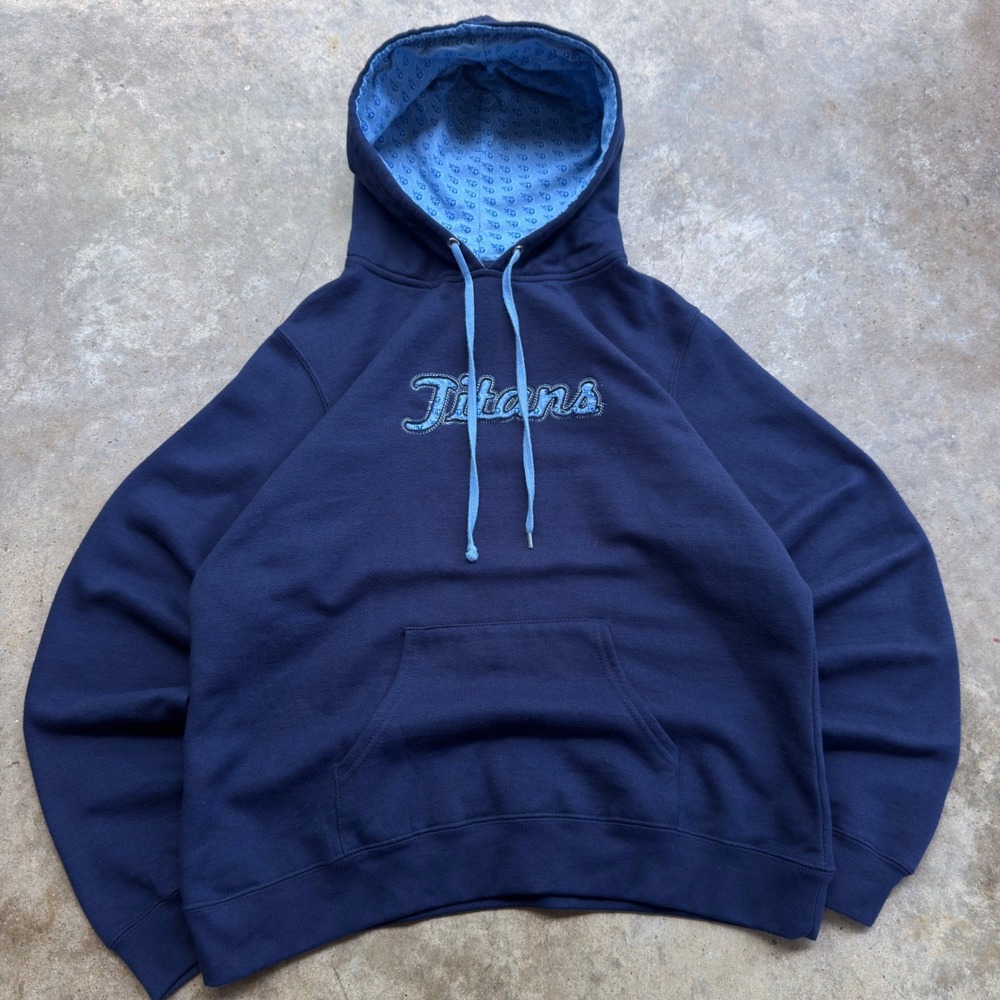 Vintage Y2K NFL Tennessee Titans Hoodie Sportswear Navy Blue Size L (f7) - Picture 2 of 7